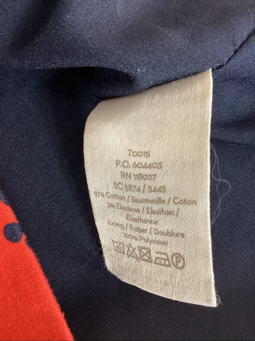 BODEN Richmond poppy placement pencil skirt Navy/Red Size 14 - Picture 9 of 9